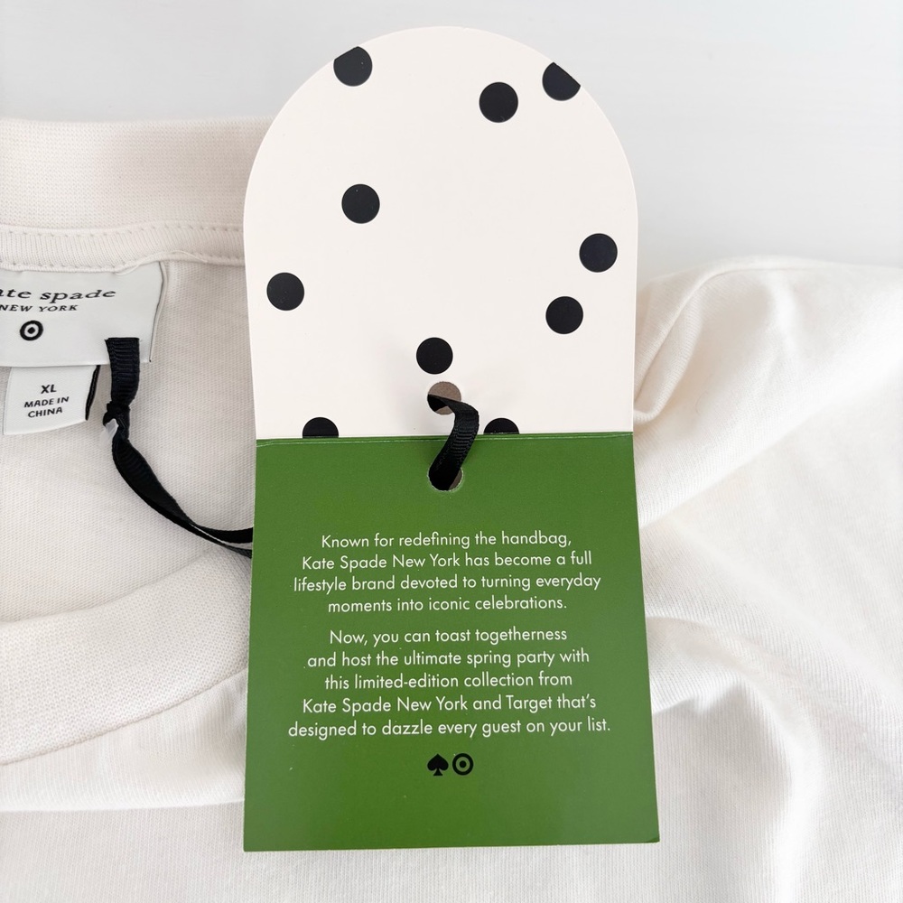 ☀️KATE SPADE x TARGET Dance Till Dawn Graphic T-Shirt Sz XL NWT - Picture 8 of 9